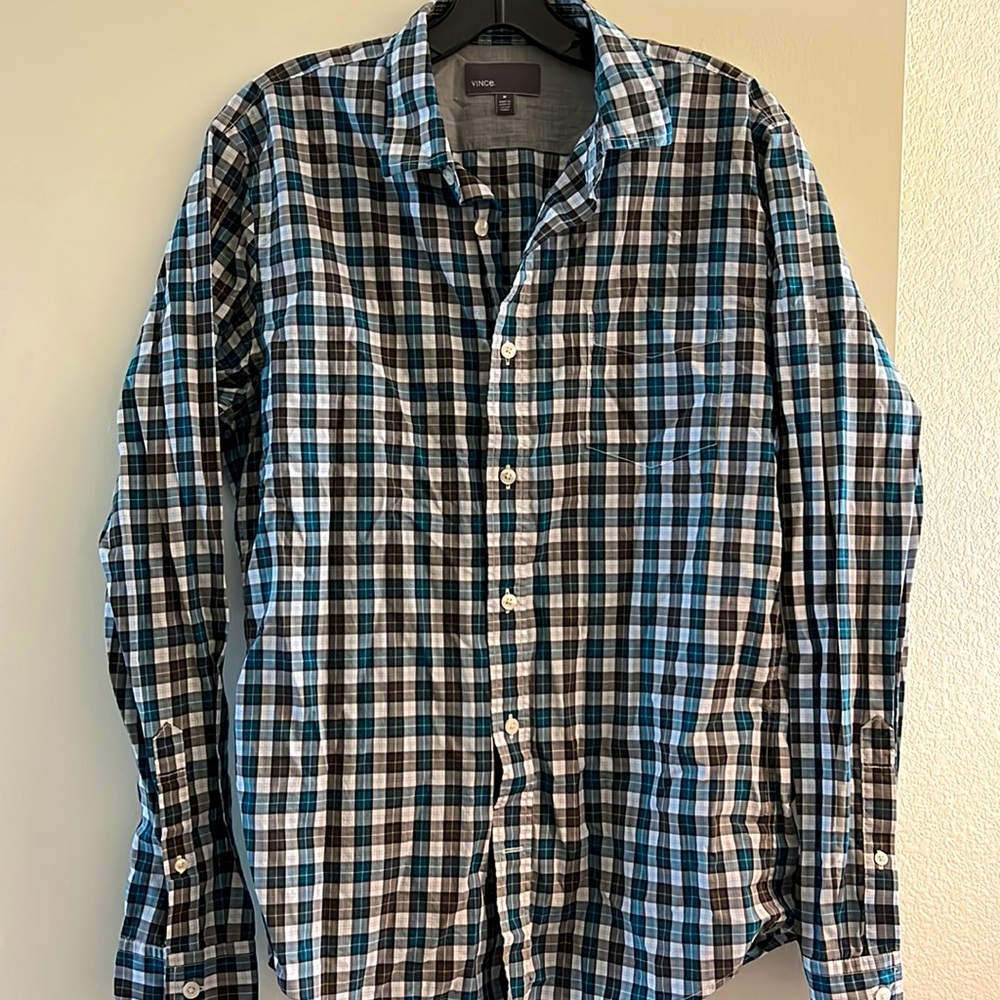 Vince Long Sleeve Button Down, Size M
